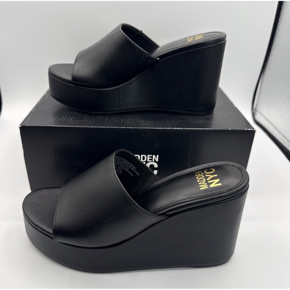 Madden NYC Boho Platform Wedge Slide Sandals Women's Size 7 New NWT Casual